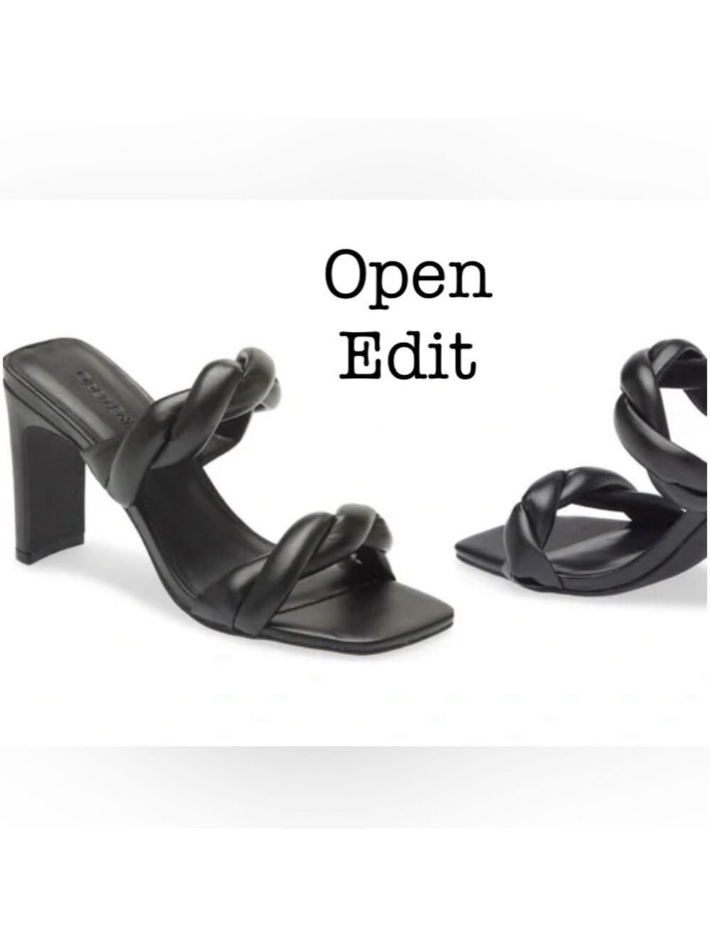 New Whimsigoth Sandals by Open Edit Twist Strap Vegan Leather Heeled sandals 7.5